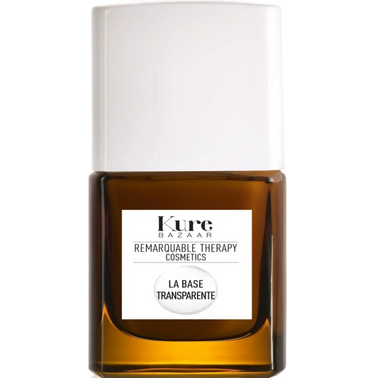 Base transparente brillante Kure Bazaar pour protéger les ongles fragilisés, collection Remarquable Therapy Cosmetics ambretmusc