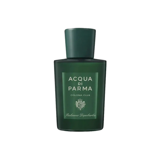 Baume après-rasage Colonia Club d'Acqua di Parma ambretmusc, émulsion gel pour préserver l'hydratation et calmer les irritations post-rasage.
