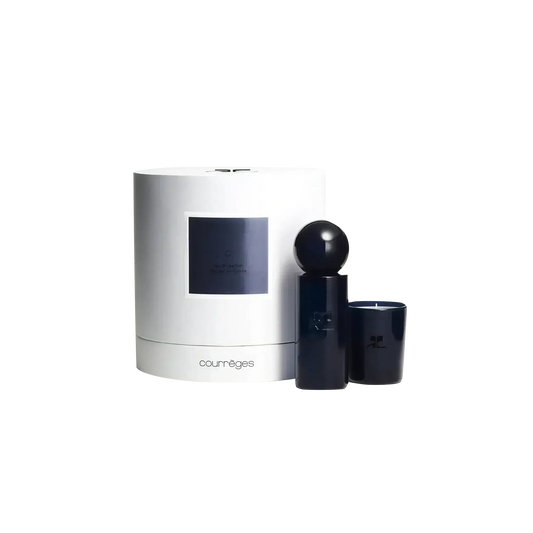 Coffret C de Courrèges avec eau de parfum 100 ml et bougie parfumée 75 g ambretmusc
