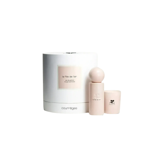 Coffret La Fille de l'Air de Courrèges : eau de parfum 100 ml et bougie parfumée 75 g ambretmusc