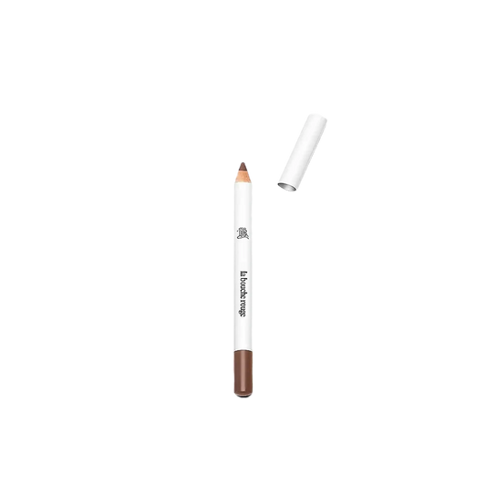 Crayon sourcils brun foncé de La Bouche Rouge ambretmusc en bois avec formule naturelle pour intensifier et sculpter les sourcils