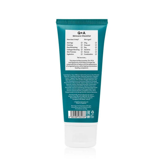 Crème de jour Zinc PCA de Q+A pour crèmes pour le visage, avec zinc PCA matifiant et ambretmusc pour peaux grasses ou mixtes