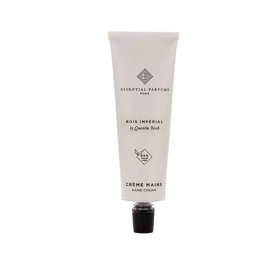 Crème mains Bois Impérial Essential Parfums ambretmusc, soin hydratant 50ml pour peaux sensibles