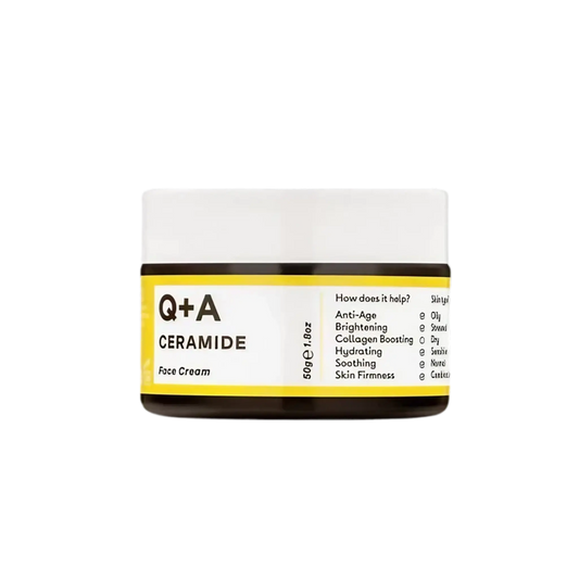 Crème de jour aux céramides Q+A pour hydrater les peaux sèches et renforcer la barrière cutanée avec ambretmusc, catégorie crèmes pour le visage