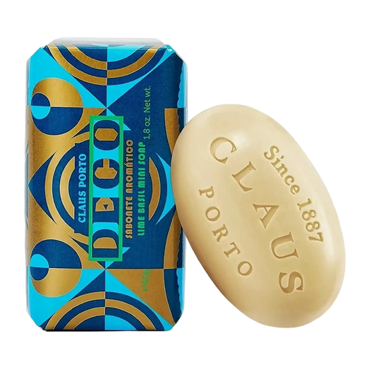 Savon solide Deco Encens Eucalyptus de Claus Porto avec parfum vivifiant ambretmusc et huile de karité pour peau douce