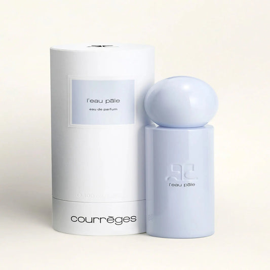 Eau de parfum L'Eau Pâle de Courrèges, fragrance éthérée aux notes de benjoin, citron, lavandin et ambretmusc