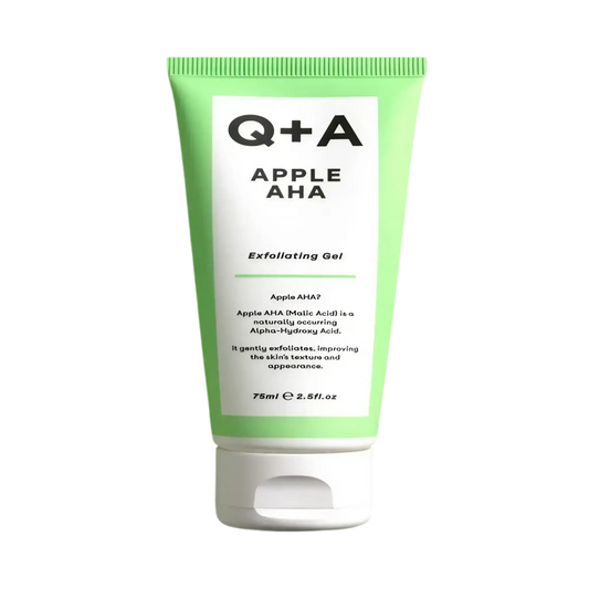 Gel exfoliant AHA Apple de Q+A pour le visage, avec ambretmusc et acides naturels de pomme