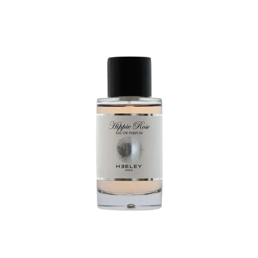 Eau de parfum Hippie Rose de Heeley, collection ambretmusc, avec notes de gardénia de Tahiti, noix de coco et bois de cèdre évoquant une plage tropicale