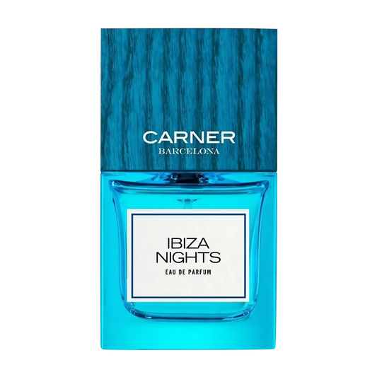 Eau de parfum Ibiza Nights de Carner, collection ambretmusc, inspirée des nuits d'Ibiza avec notes envoûtantes