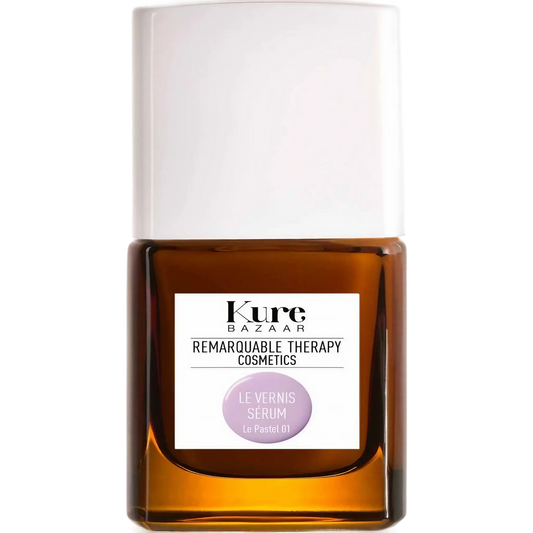 Vernis sérum Le Pastel 01 violet pastel de Kure Bazaar, collection Remarquable Therapy Cosmetics avec ambretmusc pour ongles abîmés