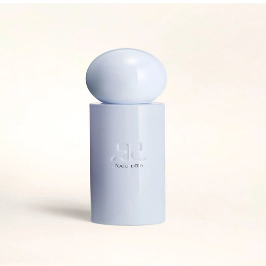 Eau de parfum L'Eau Pâle de Courrèges, fragrance éthérée aux notes de benjoin, citron et lavandin avec ambretmusc
