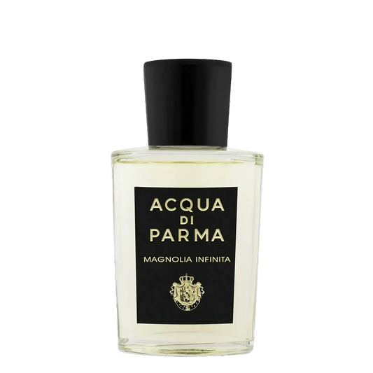 Eau de Parfum Magnolia Infinita d'Acqua di Parma avec ambretmusc, notes florales de jasmin, magnolia, rose et ylang-ylang voluptueuses