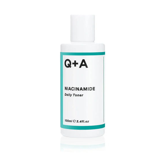 Lotion tonique quotidienne à la niacinamide de la marque Q+A pour le visage, ambretmusc