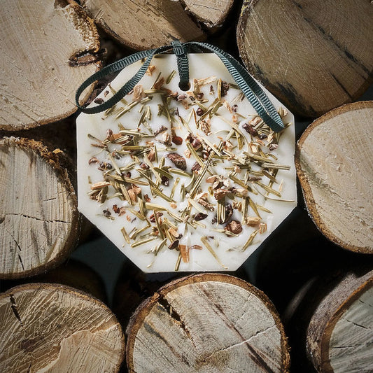 Palet botanique Forêt d'Hiver de Carrière Frères, ambretmusc boisé avec notes de cèdre, fruits de cyprès, branches et aiguilles de sapin pour une évocation forestière hivernale.