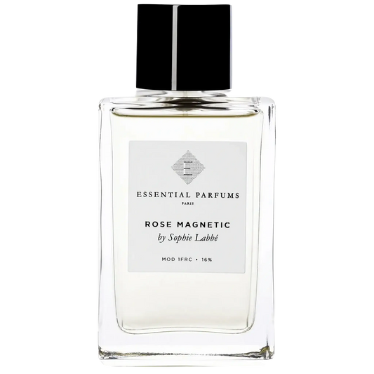 Parfum Rose Magnetic d'Essential Parfums, eau de parfum sensuelle à la rose avec notes de pamplemousse, menthe et vanille, collection Ambre & Musc.
