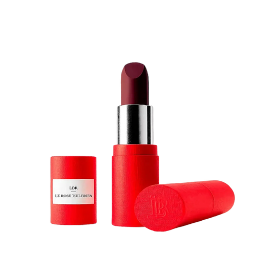 Rouge à lèvres Le Rose Tuileries en bordeaux mat de La Bouche Rouge ambretmusc, formule sérum naturelle végane enrichie à l'algue bretonne