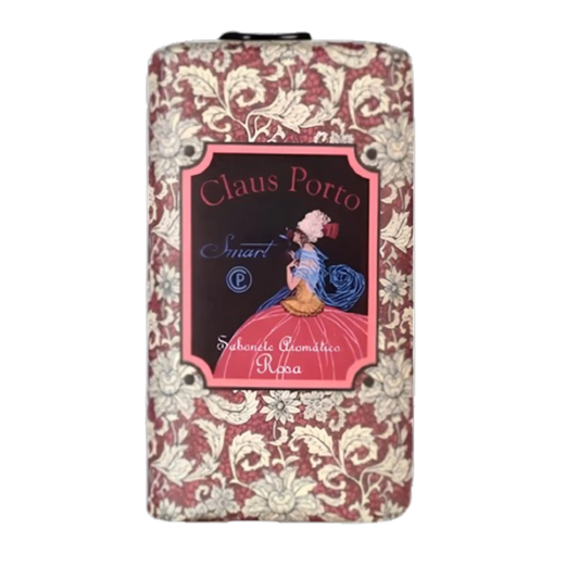 Savon solide Smart Rosa de Claus Porto enrichi en huile de mangue pour nourrir la peau en douceur, ambretmusc