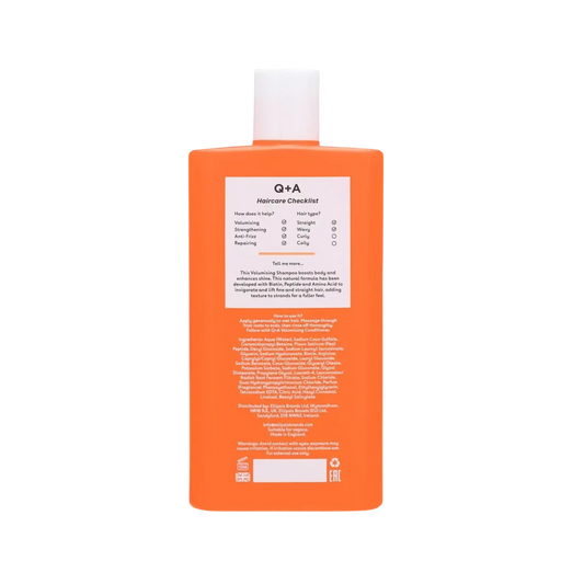 Shampooing volumisant Q+A 250 ml pour cheveux fins, enrichi en biotine et peptides, collection ambretmusc