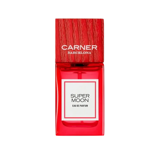 Eau de parfum Super Moon de Carner, collection Ambre & Musc avec fragrance ambretmusc aux notes marines de bergamote et florales de jasmin.