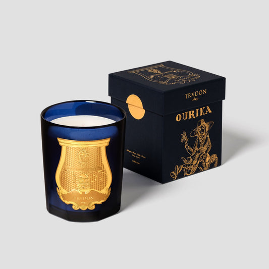 Trudon Classic Scented Candle, Belles Mati\u00e8res collection, Ourika packshot with box | Trudon