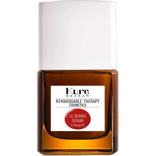 Vernis sérum Le Rouge 01 de Kure Bazaar, rouge vif pour ongles abîmés et fragilisés, collection Remarquable Therapy Cosmetics ambretmusc