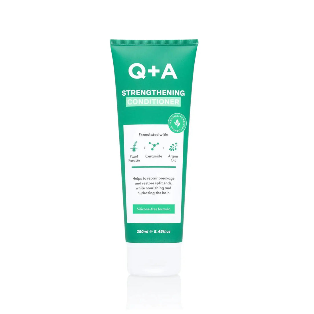 Après-shampoing fortifiant Q+A pour renforcer cheveux et cuir chevelu, shampoings avec kératine végétale et céramides, ambretmusc