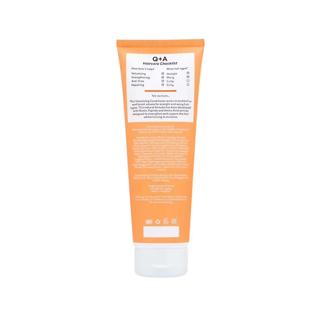 Après-shampoing volumisant Q+A ambretmusc pour cheveux fins et plats