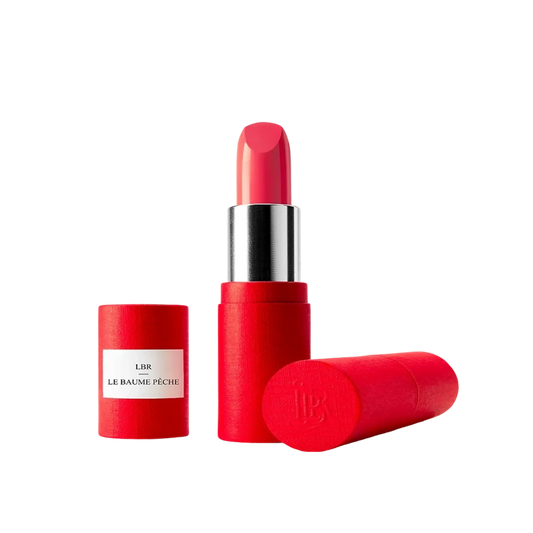 Baume à lèvres Pêche hydratant de La Bouche Rouge avec ambretmusc, formule végane enrichie en algues anti-âge