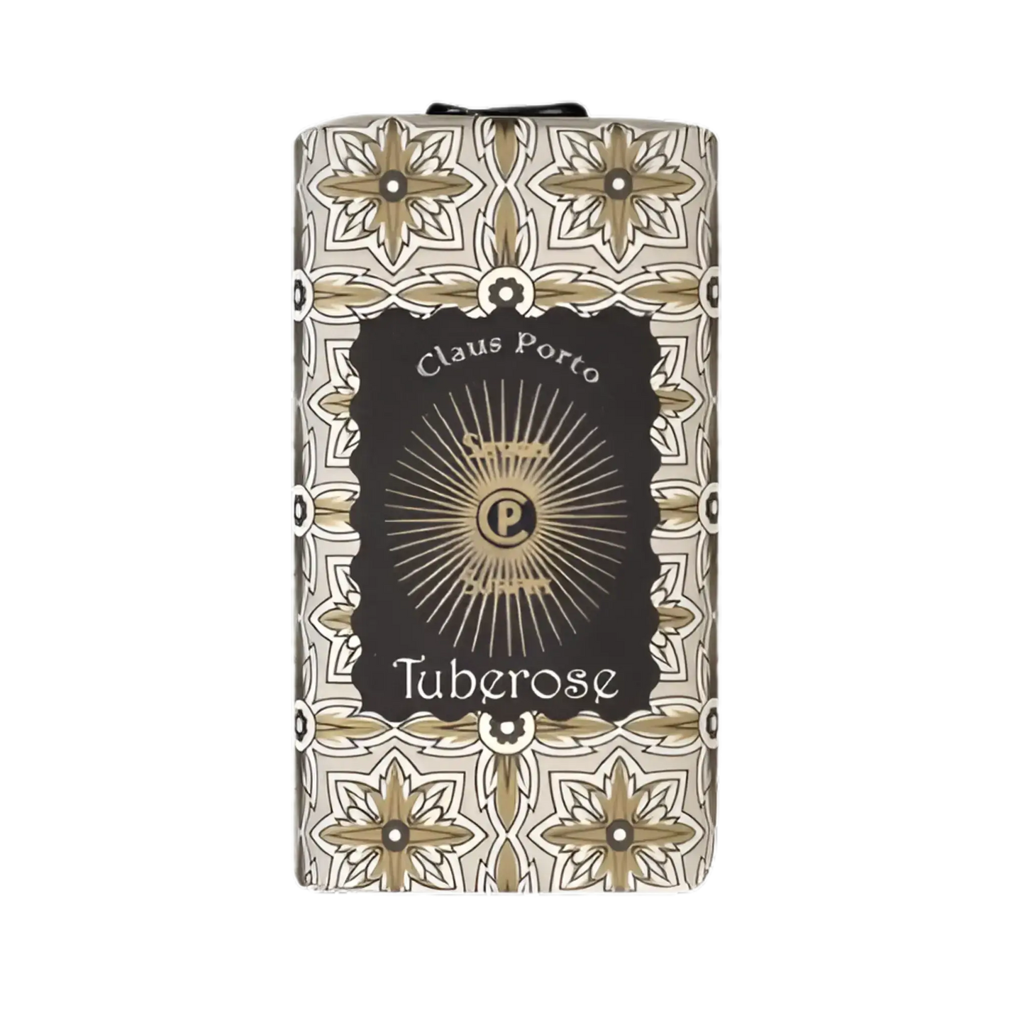 Savon solide Black Sunburst Tuberose de Claus Porto, formule riche avec ambretmusc pour hydrater la peau