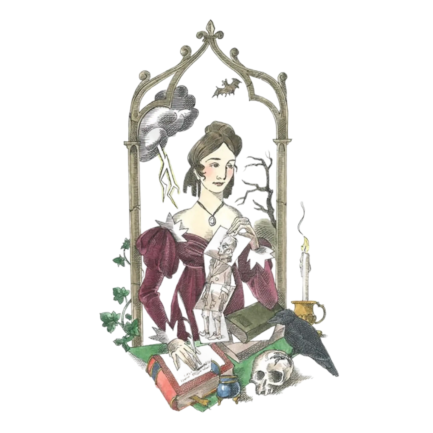 Bougie parfumée Mary de Trudon, édition limitée inspirée de Mary Shelley avec notes florales et boisées ambretmusc