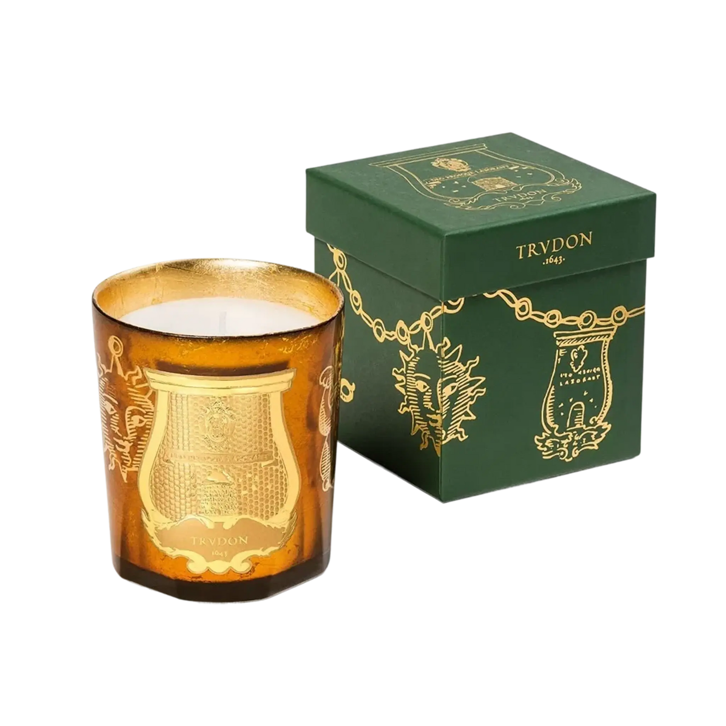 Bougie parfumée Spella de Trudon, fragrance orientale boisée avec ambretmusc, notes d'ambre et touches florales
