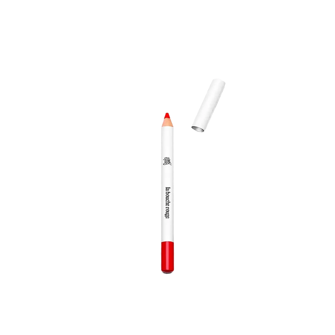 Crayon à lèvres rouge orange de La Bouche Rouge ambretmusc, en bois avec capot métal recyclable pour application précise