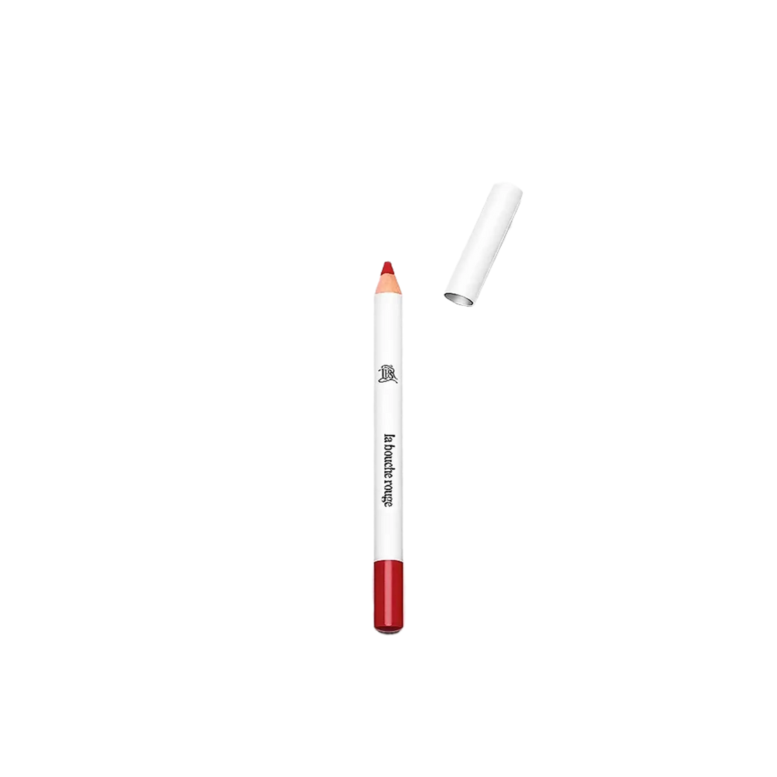 Crayon à lèvres rouge de La Bouche Rouge ambretmusc, en bois naturel avec capot métal recyclable pour une application précise et définition des lèvres