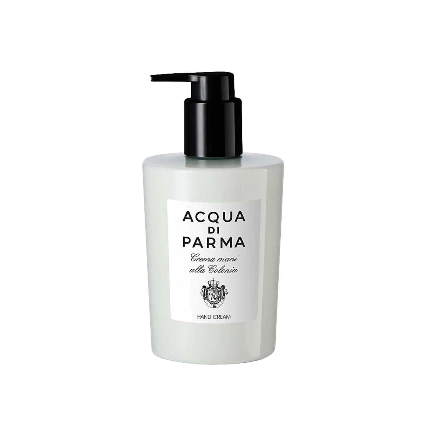 Crème pour les mains Colonia d'Acqua di Parma ambretmusc, émulsion légère hydratante enrichie en vitamine B5, beurre de karité et huile d'abricot.