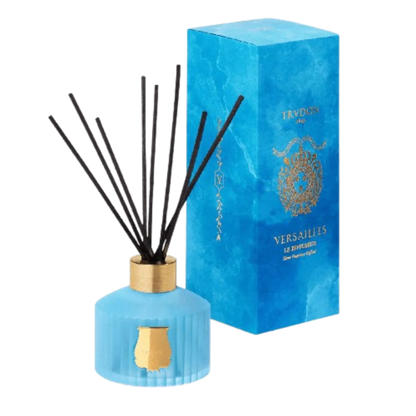 Diffuseur Versailles de Trudon avec ambretmusc, fabrication artisanale en verrerie et anneau en aluminium recyclable