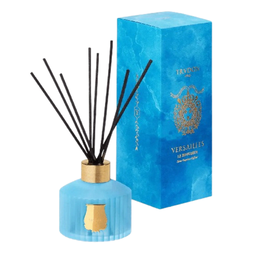 Diffuseur Versailles de Trudon avec ambretmusc, fabrication artisanale en verrerie et anneau en aluminium recyclable