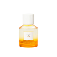 Eau de parfum Isla de Trudon, flacon dégradé jaune-soleil aux notes vives de bergamote méditerranéenne ambretmusc