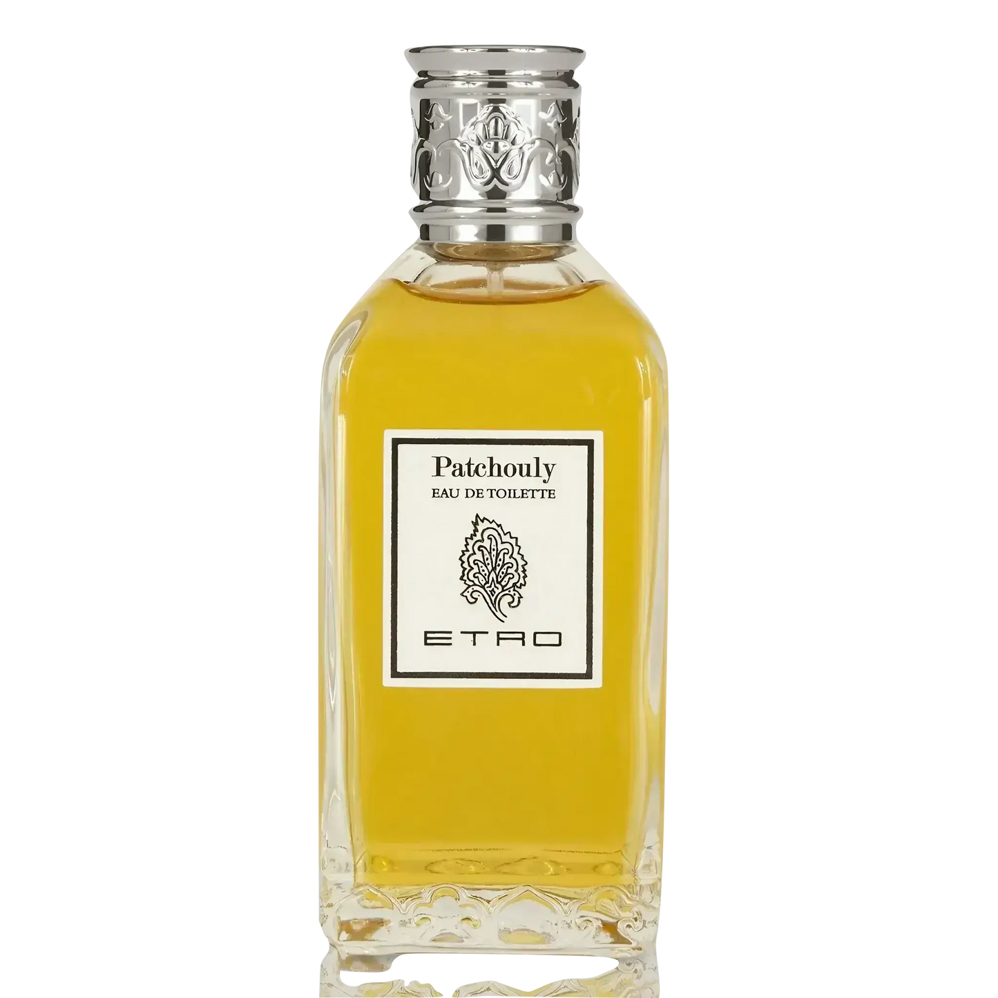 Eau de toilette Patchouly Etro avec ambretmusc, fragrance exotique sucrée évoquant un voyage lointain