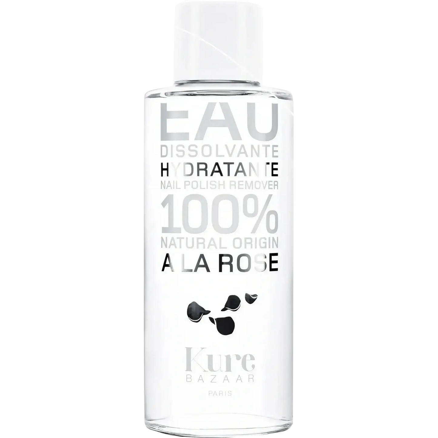 Eau dissolvante naturelle à la rose Kure Bazaar pour ongles, sans acétone, hydratante, ambretmusc