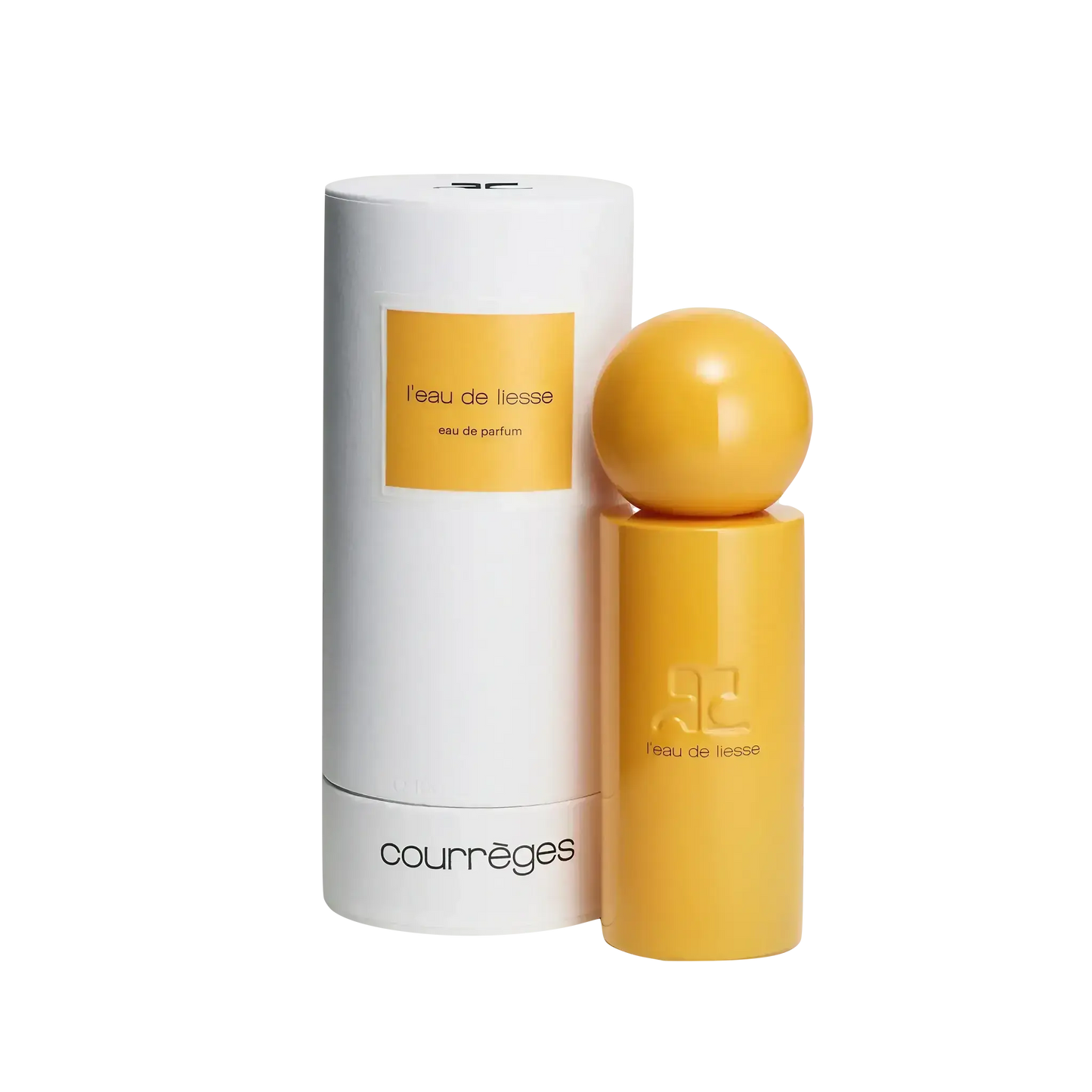 Flacon d'Eau de Liesse, eau de parfum Courrèges de la collection Ambre & Musc aux notes florales et musquées