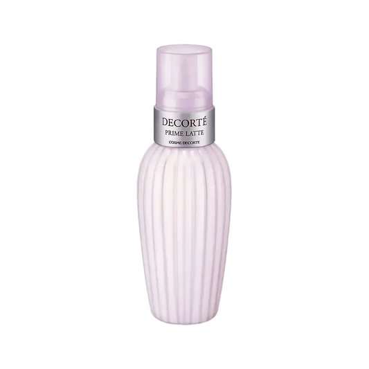 Émulsion Prime Latte de Decorté pour le visage, texture lactée hydratante enrichie en ambretmusc et huile d'avocat pour une peau souple