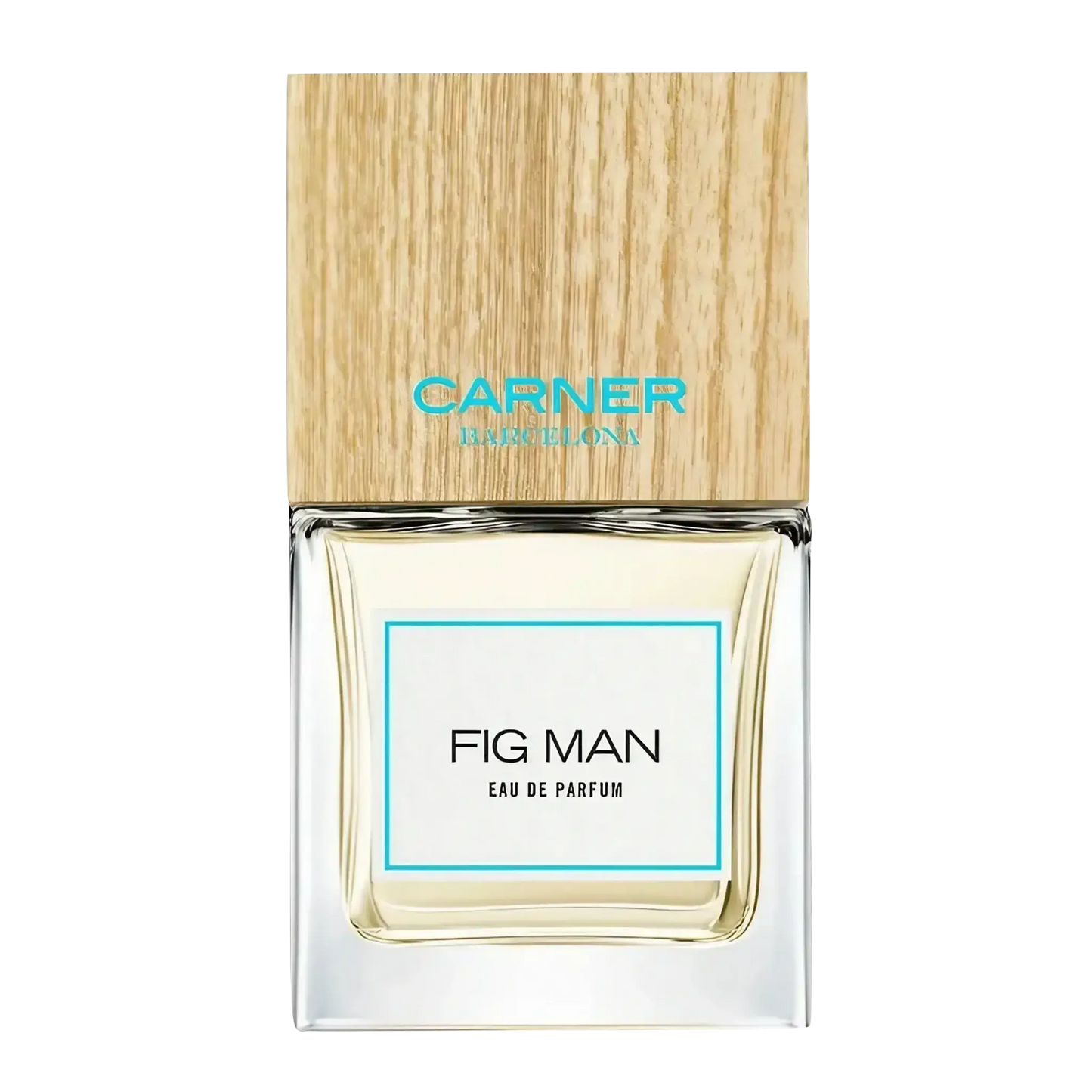Flacon d'eau de parfum Fig Man par Carner, inspiré de Dali avec notes terreuses et ambretmusc fantaisiste.