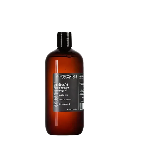 Gel douche Fleur d'Oranger Serge d'Estel ambretmusc, enrichi en glycérine pour nettoyer en douceur la peau