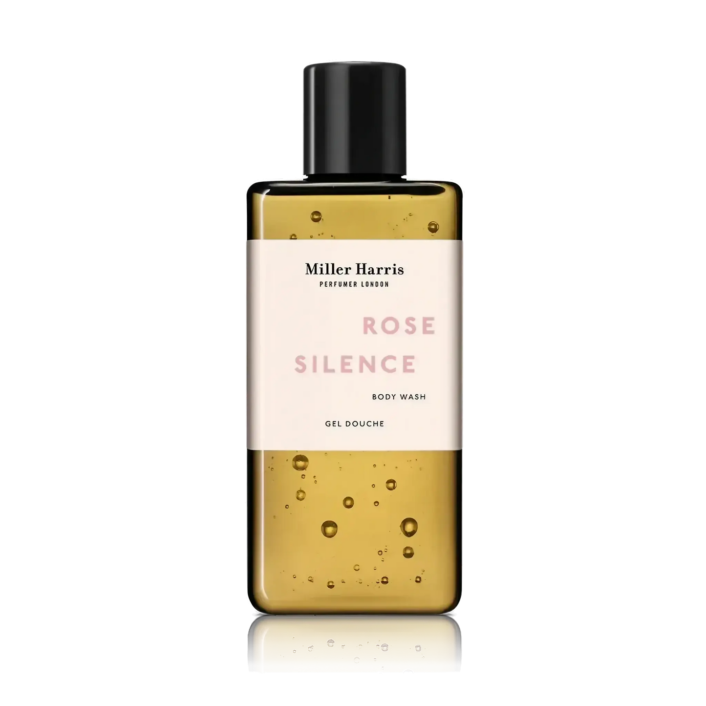 Gel douche Rose Silence de Miller Harris, fragrance rose et cassis avec ambretmusc