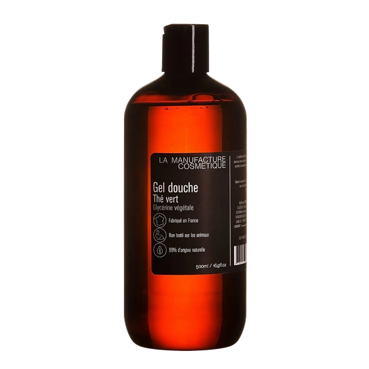 Gel douche au thé vert de la collection Serge d'Estel ambretmusc, enrichi en glycérine pour peau hydratée et douce