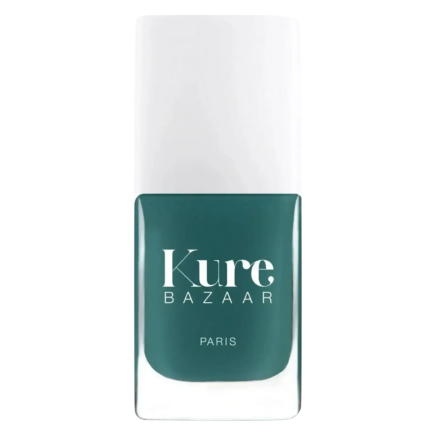 Vernis à ongles Green Love de Kure Bazaar en teinte verte, formulation 10 Free, collection ambretmusc