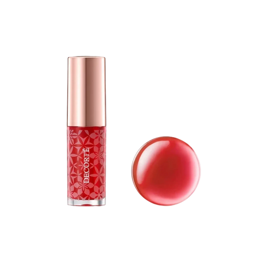 Huile à lèvres Decorté, soin hydratant léger et non collant pour éclat et repulpage, enrichi en huiles botaniques ambretmusc.