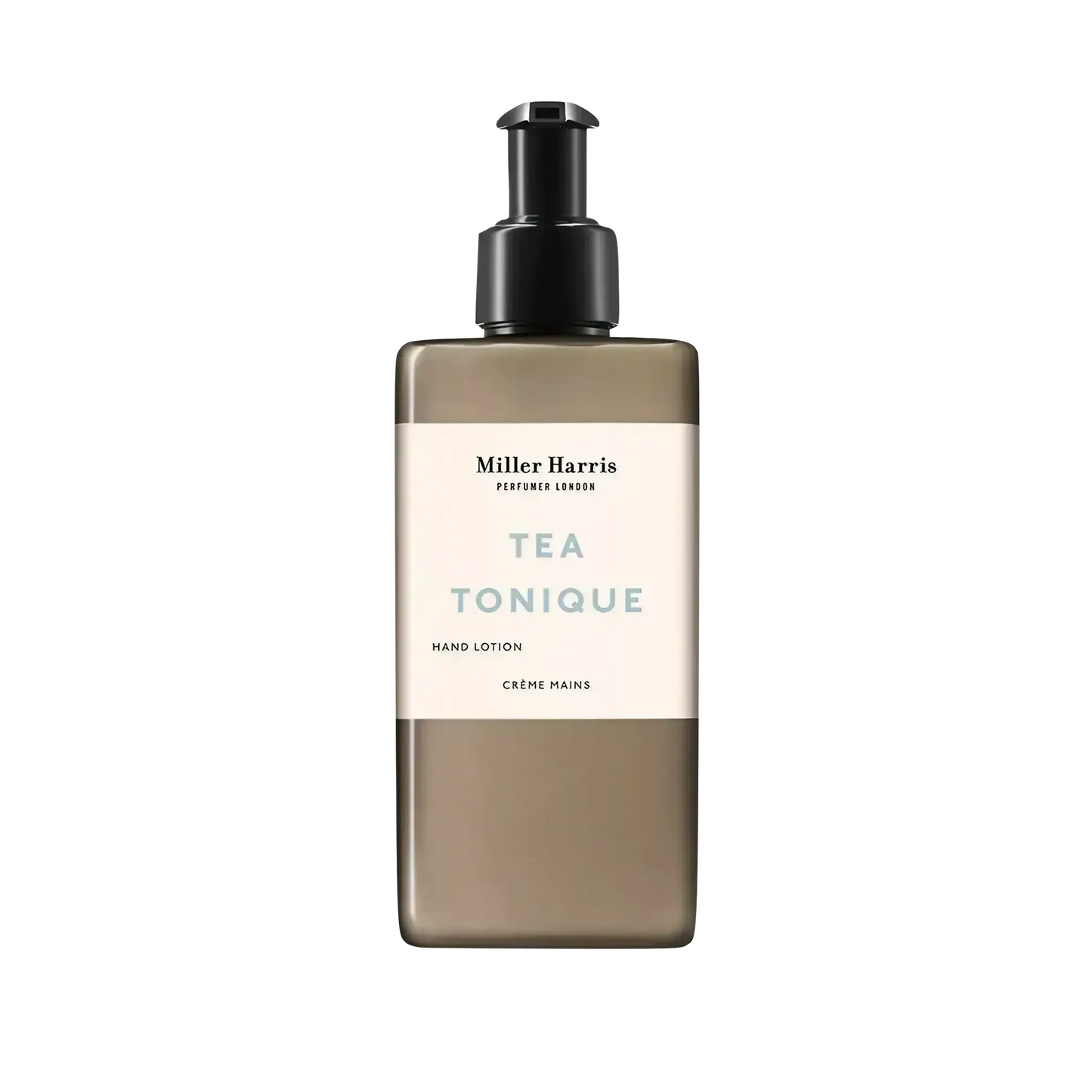 Lotion pour les mains Tea Tonique de Miller Harris avec ambretmusc, fragrance rafraîchissante inspirée du thé.