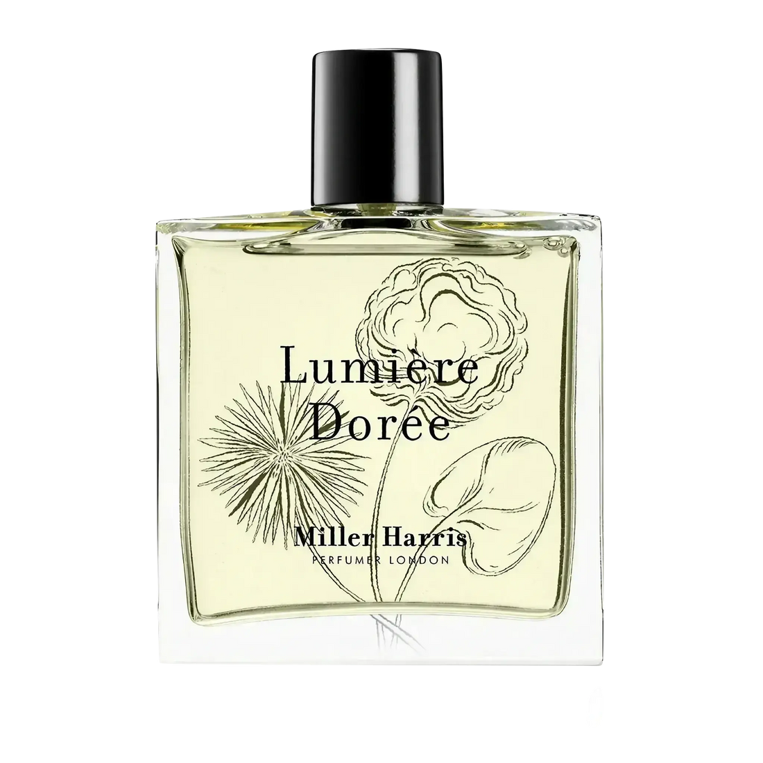 Flacon de parfum Lumière Dorée, eau de parfum Miller Harris collection ambretmusc, fragrance fraîche au néroli enivrante