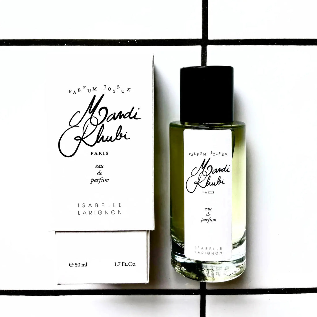 Parfum Mandi Rhubi d'Isabelle Larignon en eaux de parfum unisexe, notes vertes et fruitées avec ambretmusc
